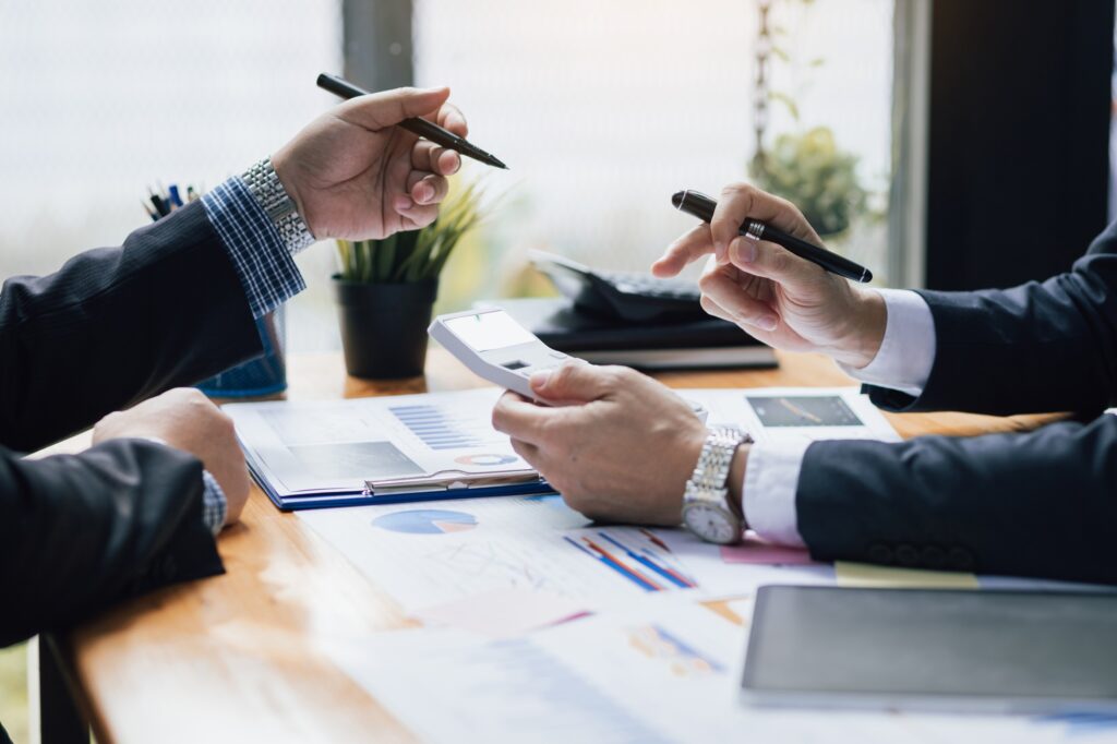 Analyzing financial accounts and planning budgets.